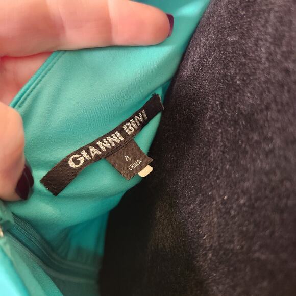 GIANNI BINI Ruched Cocktail Turquoise Green Dress, Size 4 - Picture 11 of 13